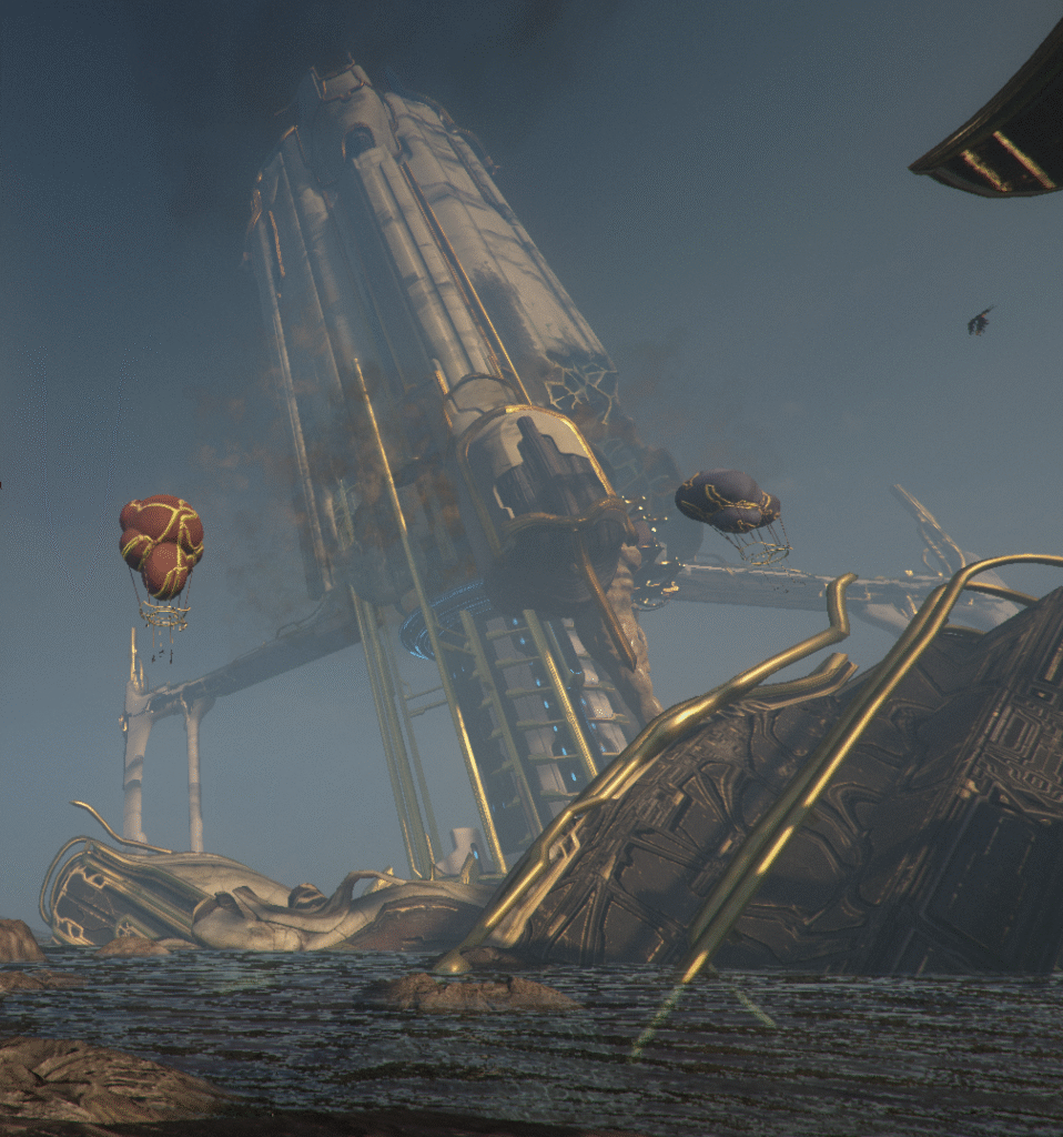 A screenshot of the Tower of Unum in Cetus